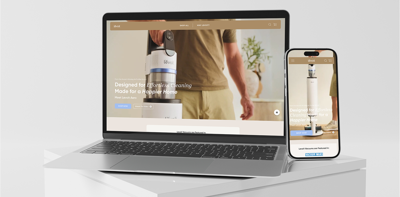 AERO landing page design.