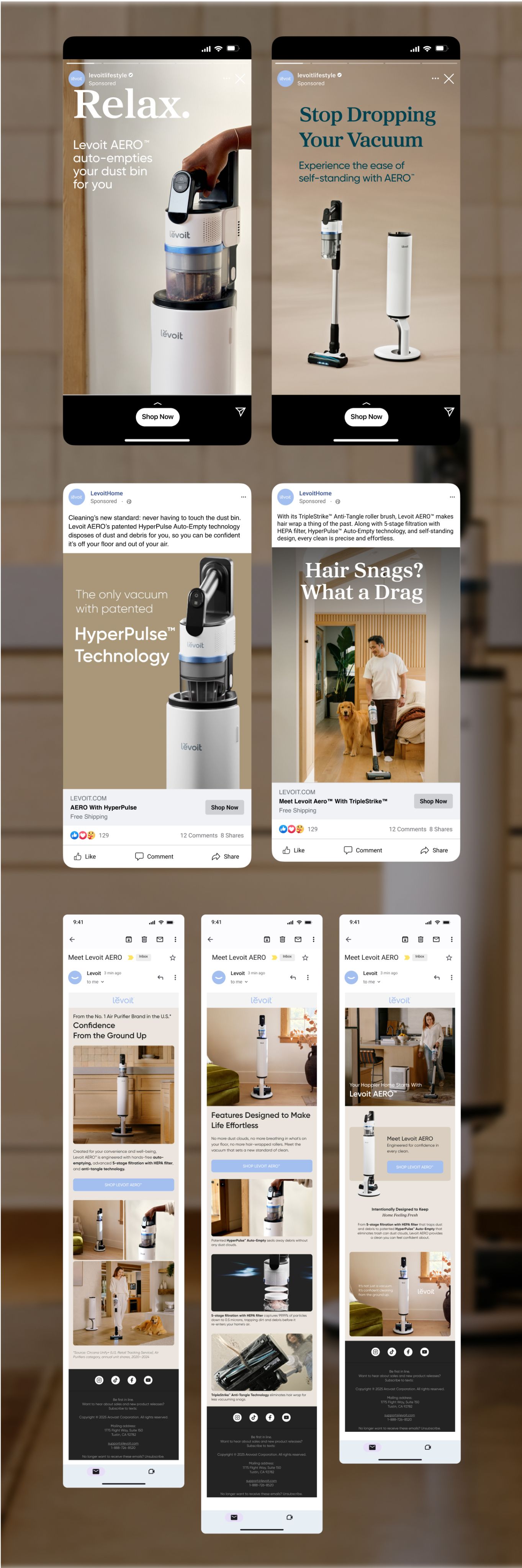 Levoit social assets for mobile.