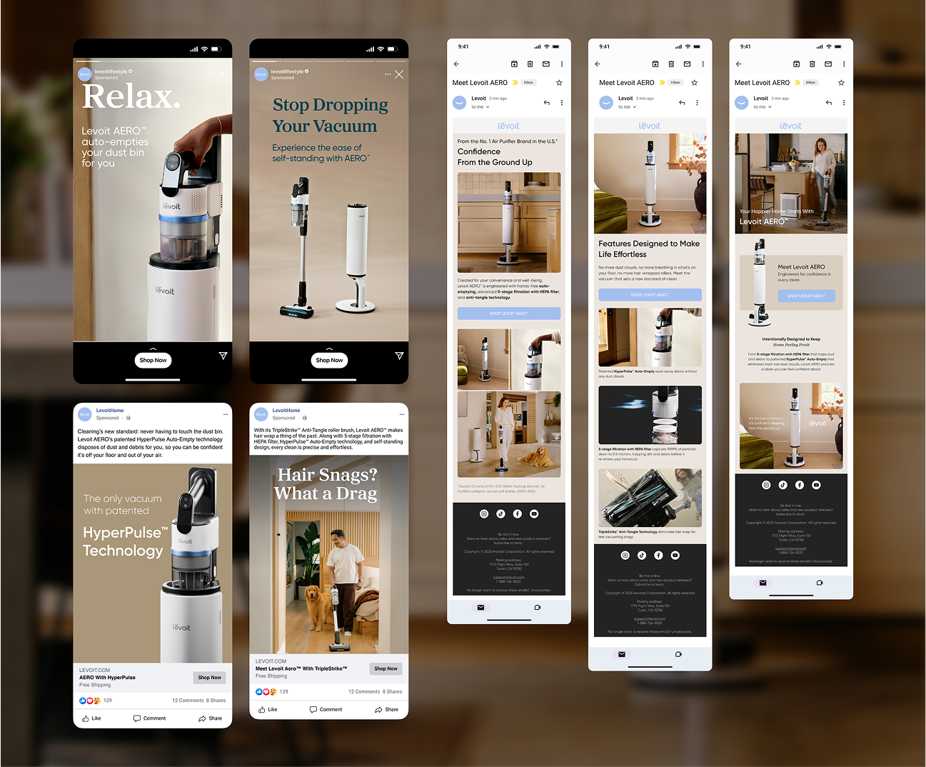 Levoit social assets for mobile.
