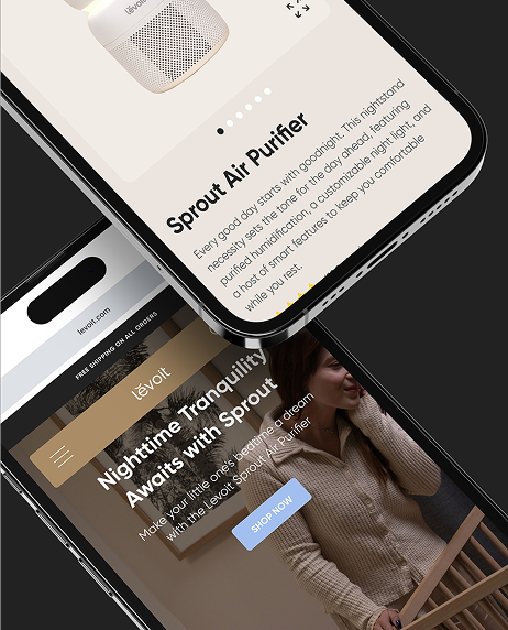 Levoit website reskin mobile mockup.